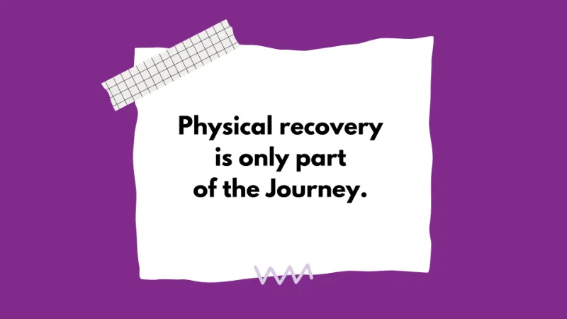 A highlighted box with a key quote: ‘Physical recovery is only part of the Journey.'